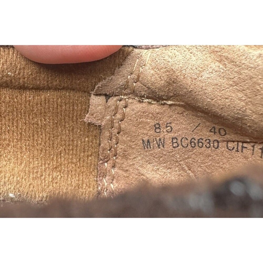 boc Brown Laser-Cut Leather Slip-On Clogs - Picture 7 of 10